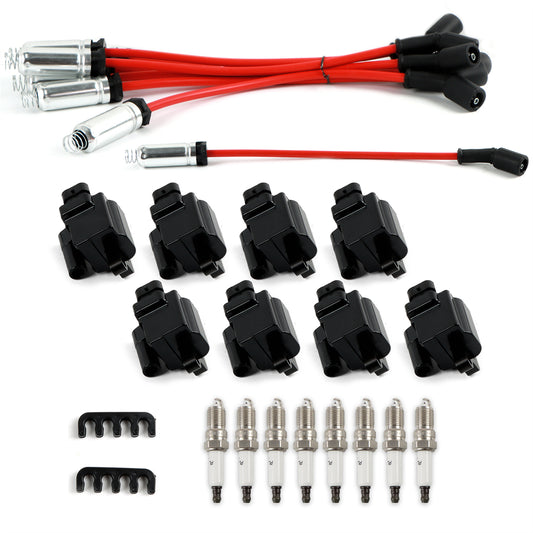 Daysyore® 8pcs Ignition Coils +8pcs Iridium Spark Plugs+8pcs Spark Plug Wires for Chevy GMC 4.8L 5.3L 6.0L 8.1L UF271