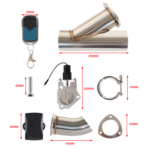 1 Set Remote Electric Exhaust Cutout Kit 3 Inch/3.0"