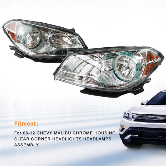 Daysyore 2pcs Headlight Assembly for 2008 to 2012 Chevrolet Malibu