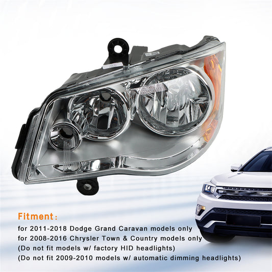 Daysyore 2pcs Headlight Assembly, Headlight Assembly for 2011 to 2018, Headlight Assembly Dodge Grand Caravan,Car Headlight Assembly