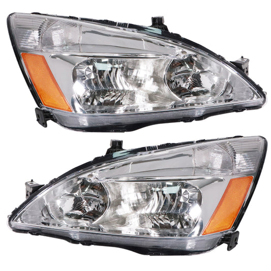 Daysyore Headlight Assembly, Headlight Assembly for  2003-2007, Headlight Assembly Honda Accord,Headlight Assembly Clear+Yellow,Auto Headlight Assembly,Car Headlight Assembly