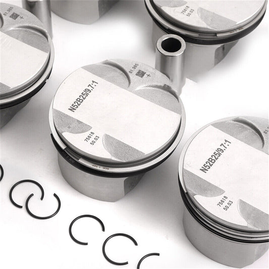 STD Pistons Rings Set 11257561850 for BMW E60 E90 325i 523i N52B25 (Compression Rate 9.7:1)