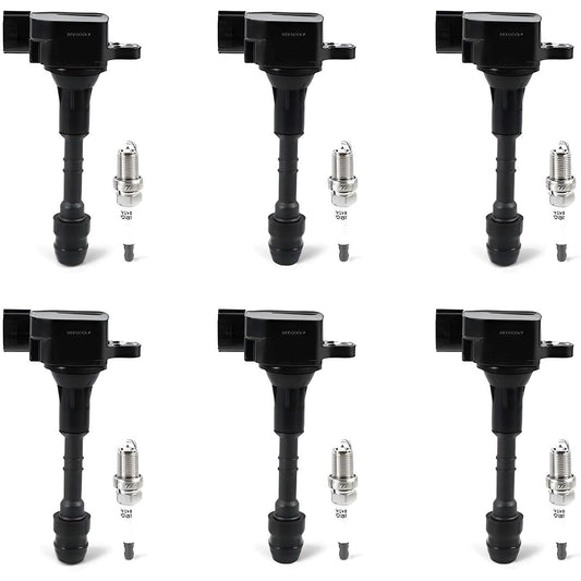 Daysyore® 6pcs Ignition Coil + 6pcs Iridium Spark Plug Kits for Nissan Frontier Pathfinder Maxima