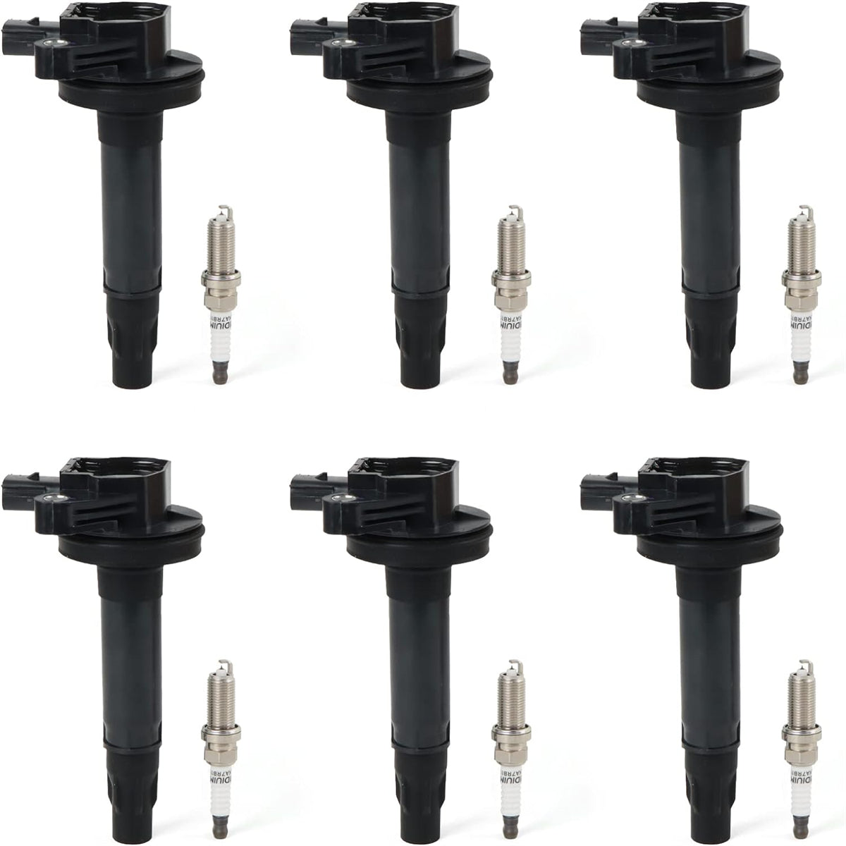 Daysyore® 6pcs Ignition Coils +6pcs Iridium Spark Plugs for Ford Lincoln Mazda 3.7L 3.5L V6 UF553