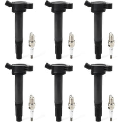 Daysyore 6pcs Ignition Coils +6pcs Iridium Spark Plugs for 2005-2018 Camry Highlander Avalon Rav4 Sienna Venza RX350 RX450h 3.5L UF487