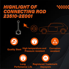 Connecting Rod 23510-2E001 for 2012-2019 Hyundai Kia, Daysyore Connecting Rod, Car Connecting Rod, Auto Connecting Rod