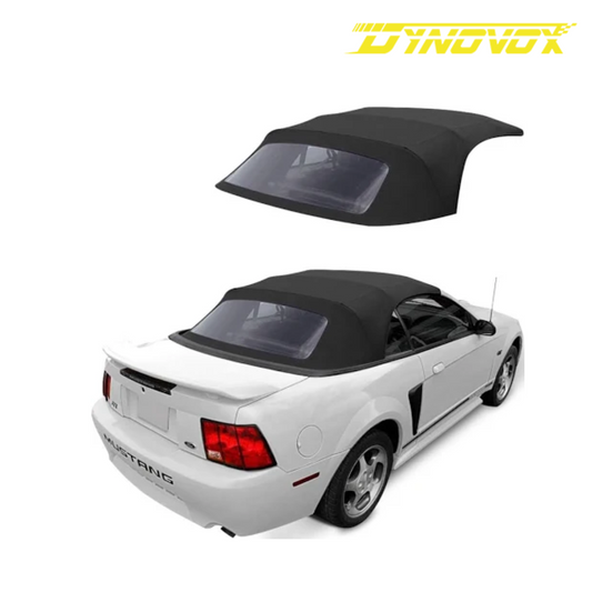 DynoVox Convertible Soft Top & Plastic Window Black Sailcloth For Ford Mustang 1994-2004