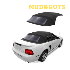 Mud&Guts Convertible Soft Top & Plastic Window Black Sailcloth For Ford Mustang 1994-2004