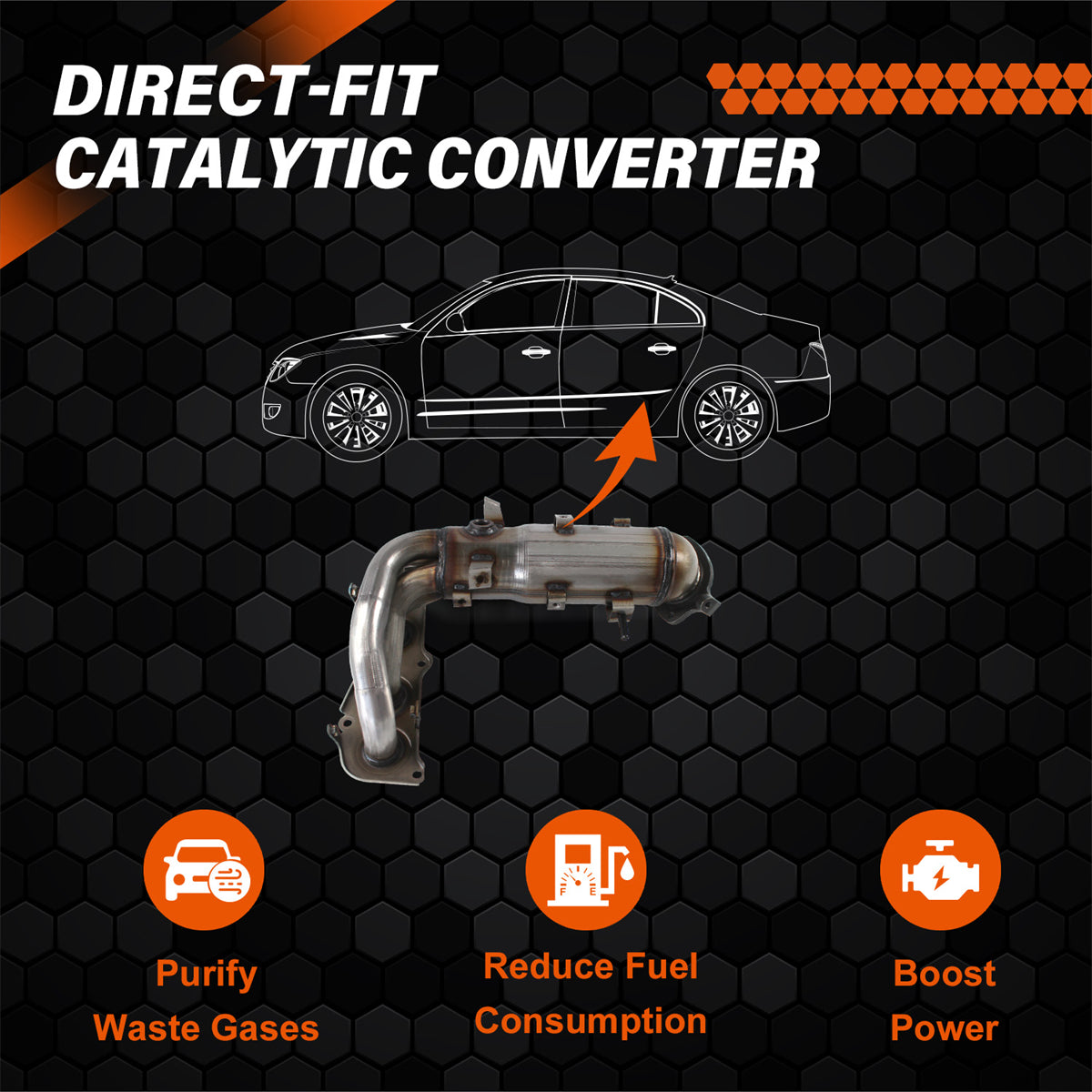 Manifold Catalytic Converter 674-811, Manifold Catalytic Converter for 2002-2016 Toyota Camry, Car Manifold Catalytic Converter