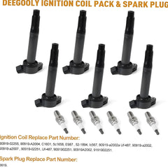 Daysyore 6pcs Ignition Coils +6pcs Iridium Spark Plugs for 2005-2018 Camry Highlander Avalon Rav4 Sienna Venza RX350 RX450h 3.5L UF487