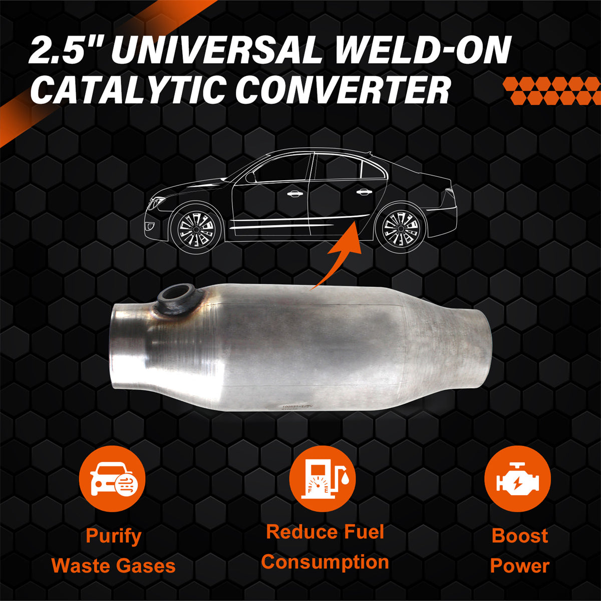 Universal High Flow Catalytic Converter 410250 for Chevrolet Impala & Monte Carlo, Car Catalytic Converter