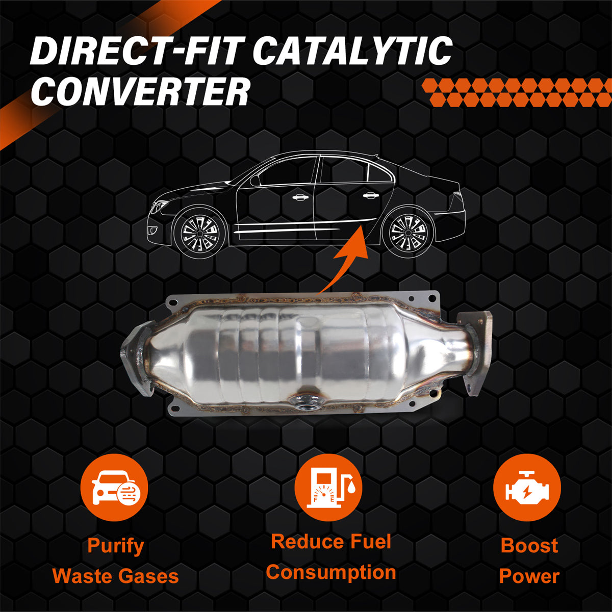 Catalytic Converter 40234, Catalytic Converter for 1998-2002 Honda Accord, Daysyore Catalytic Converter, Car Catalytic Converter