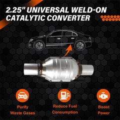 Universal Weld-on Catalytic Converter 53005 for 2002-2010 Dodge Ram & Durango, Car Universal Weld-on Catalytic Converter