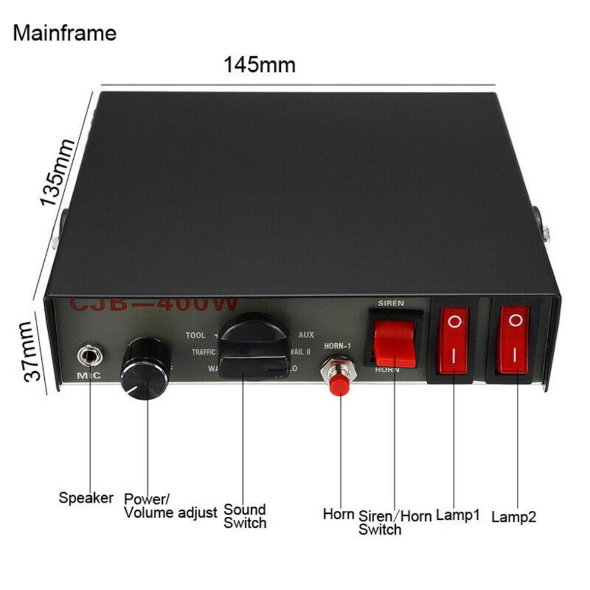 Sound Loud Car Warning Alarm, Police Fire Horn Speaker System Mic, Daysyore Sound Loud Car Warning Alarm