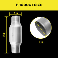Burble Pack Catalytic Converter for Universal Use 3 inch