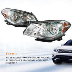 Daysyore 2pcs Headlight Assembly for 2008 to 2012 Chevrolet Malibu