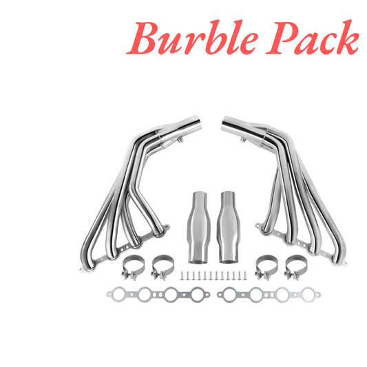 Burble Pack Exhaust Header for 2010-2015 Camaro SS LS3 6.2 V8 (Silver Polished)