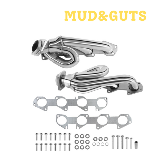 Mud&Guts Exhaust Short Header for 2009-2018 Hemi 5.7L Dodge Ram 1500 Manifold (Silver Polished)
