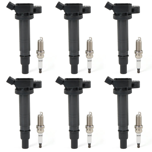 Daysyore 6pcs Ignition Coils +6pcs Double Iridium Spark Plugs, 6pcs Ignition Coils +6pcs Double Iridium Spark Plugs for Toyota Tacoma 4Runner,6pcs Ignition Coils +6pcs Double Iridium Spark Plugs 4.0L UF495,Auto 6pcs Ignition Coils +6pcs Double Iridium Spark Plugs