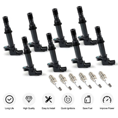 Daysyore 8pcs Ignition Coils +8pcs Iridium Spark Plugs, 8pcs Ignition Coils +8pcs Iridium Spark Plugs for Dodge Jeep, 8pcs Ignition Coils +8pcs Iridium Spark Plugs 4.7L UF270 UF297,Auto 8pcs Ignition Coils +8pcs Iridium Spark Plugs