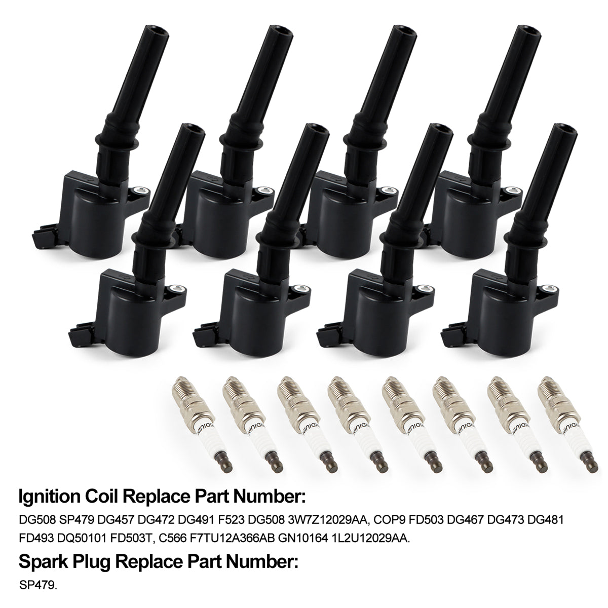 Daysyore 8pcs Ignition Coils +8pcs Iridium Spark Plugs, 8pcs Ignition Coils +8pcs Iridium Spark Plugs for Ford F150 5.4L FD503, Auto 8pcs Ignition Coils +8pcs Iridium Spark Plugs,Car 8pcs Ignition Coils +8pcs Iridium Spark Plugs