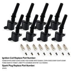 Daysyore 8pcs Ignition Coils +8pcs Iridium Spark Plugs, 8pcs Ignition Coils +8pcs Iridium Spark Plugs for Ford F150 5.4L FD503, Auto 8pcs Ignition Coils +8pcs Iridium Spark Plugs,Car 8pcs Ignition Coils +8pcs Iridium Spark Plugs