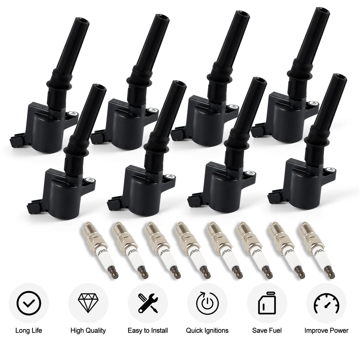Fd503 Ford F150 5.4L 8pcs Ignition Coils +8pcs Iridium Spark Plugs FD503 Daysyore