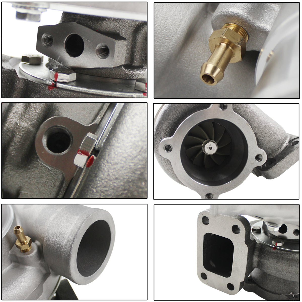 BFO Universal GT35 GT3582 Turbo Charger Anti-Surge - AR.70/.63 T3 Flange, Water/Oil Cooled, Up To 600HP For 2.5L-6.0L Engines