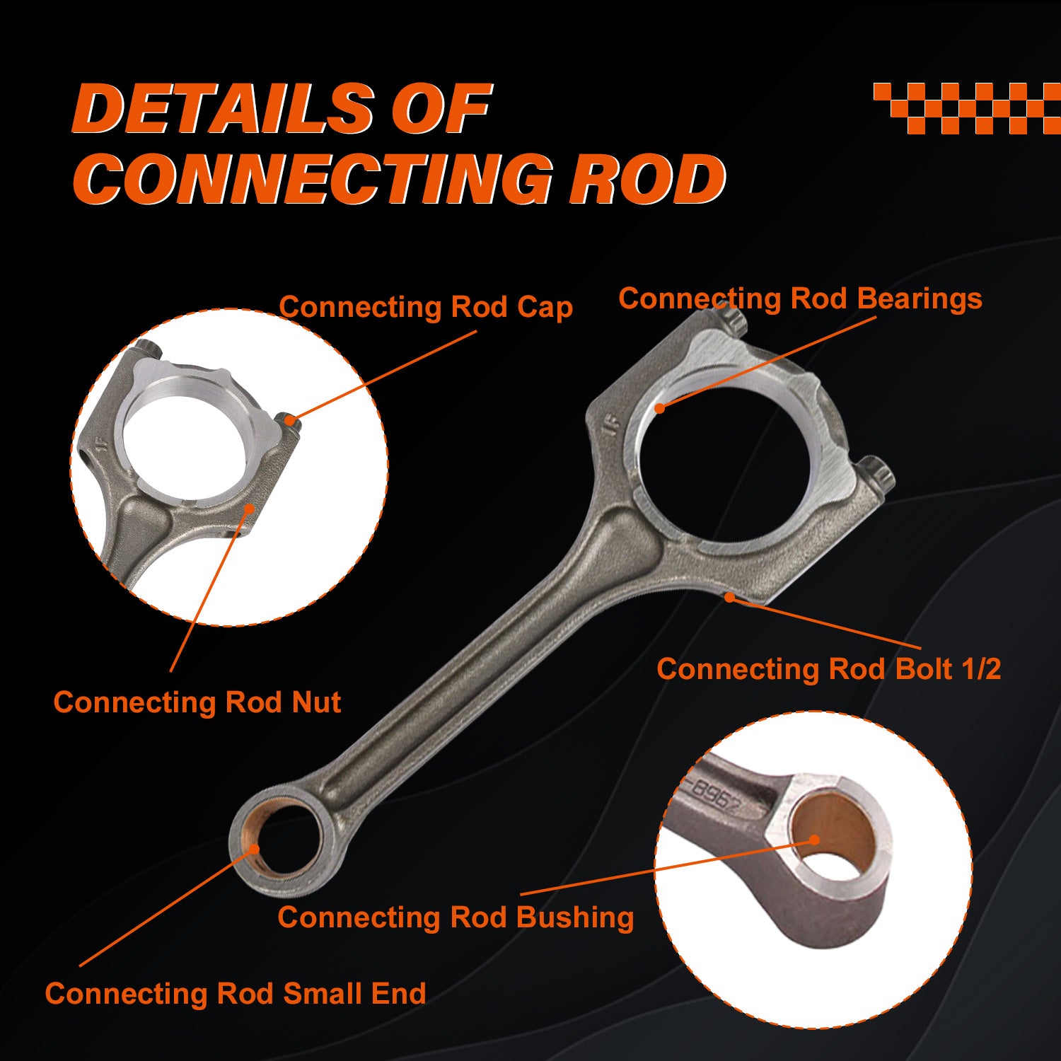 Daysyore® 4pcs New Connecting Rod 23510-2E101 for 2014-2015 Kia Forte 1.8L