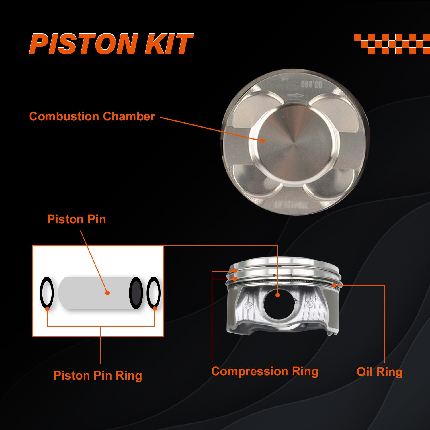 Pistons & Piston Rings Set STD 84mm for BMW F20 F21 F30 F10 X3 X4 X5 X6 Engine N55B30 N55B30A