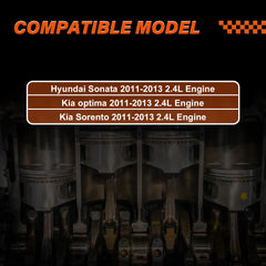 4Pcs Connecting Rod & Piston Kit for 2011-2013 Hyundai Sonata Kia Sorento Optima 2.4L