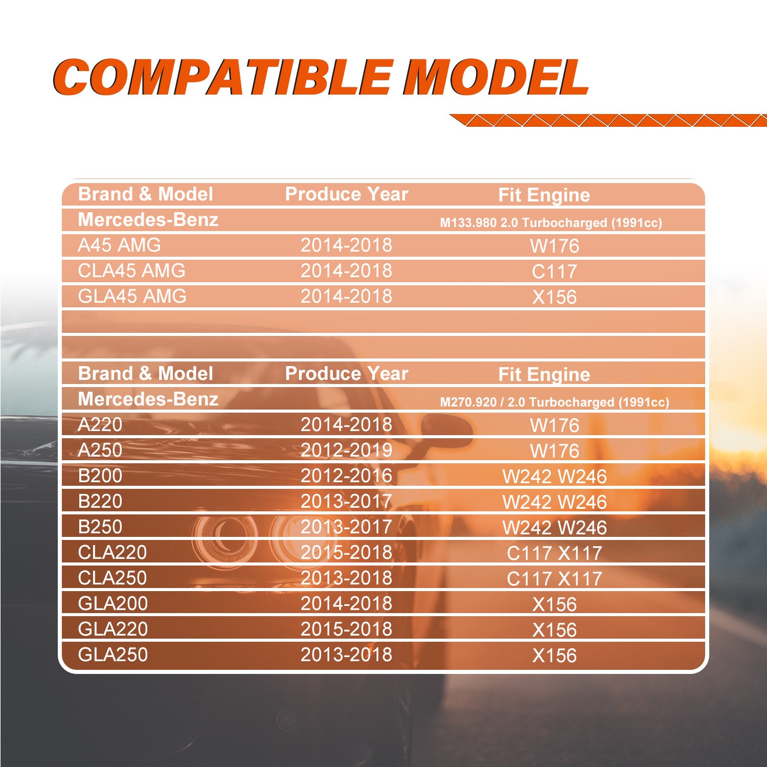 Crankshaft Main Bearings Set 2700330201 2700330202 for Mercedes-Benz C300 W205 W176 M270 M274 M133 2.0